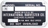 UT5295  Serial Number Tag with Rivets