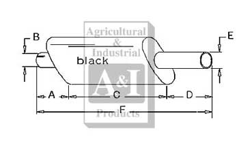 UM31402      Vertical Oval Muffler---Replaces 528068M92, MF-39
